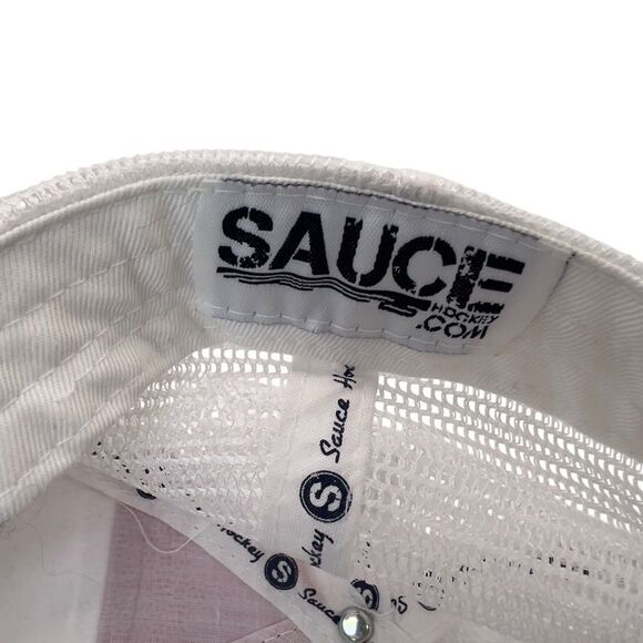 SAUCE Hockey Red and White Logo Ball Cap Men’s Hat - Picture 8 of 9